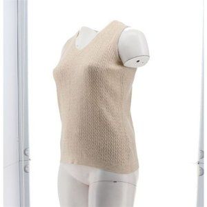 NWT MODERN SOUL COMFORT YARN CABLE KNIT SWEATER TANK OATMEAL HEATHER XXS